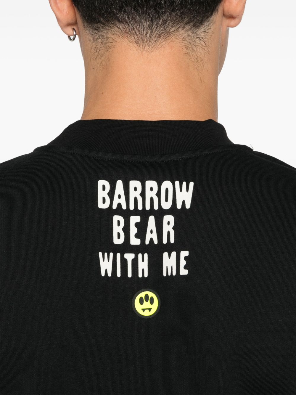 Shop Barrow Iconic Teddy Sweatshirt In Black