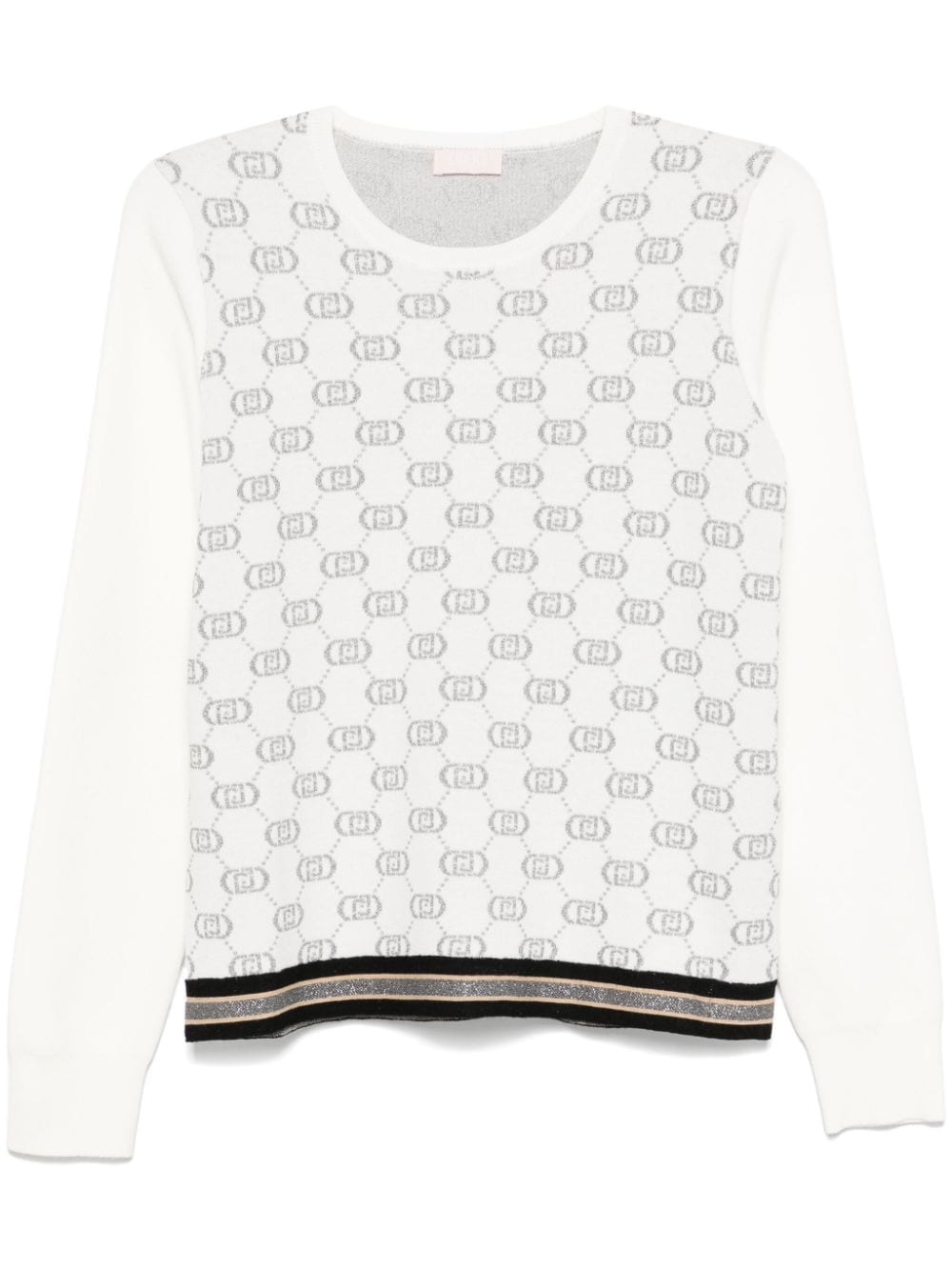 LIU JO jacquard-monogram sweater - Toni neutri