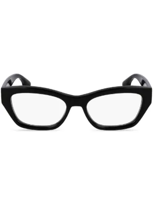 Miu Miu Eyewear 椭圆形框光学眼镜| 黑色| FARFETCH CN