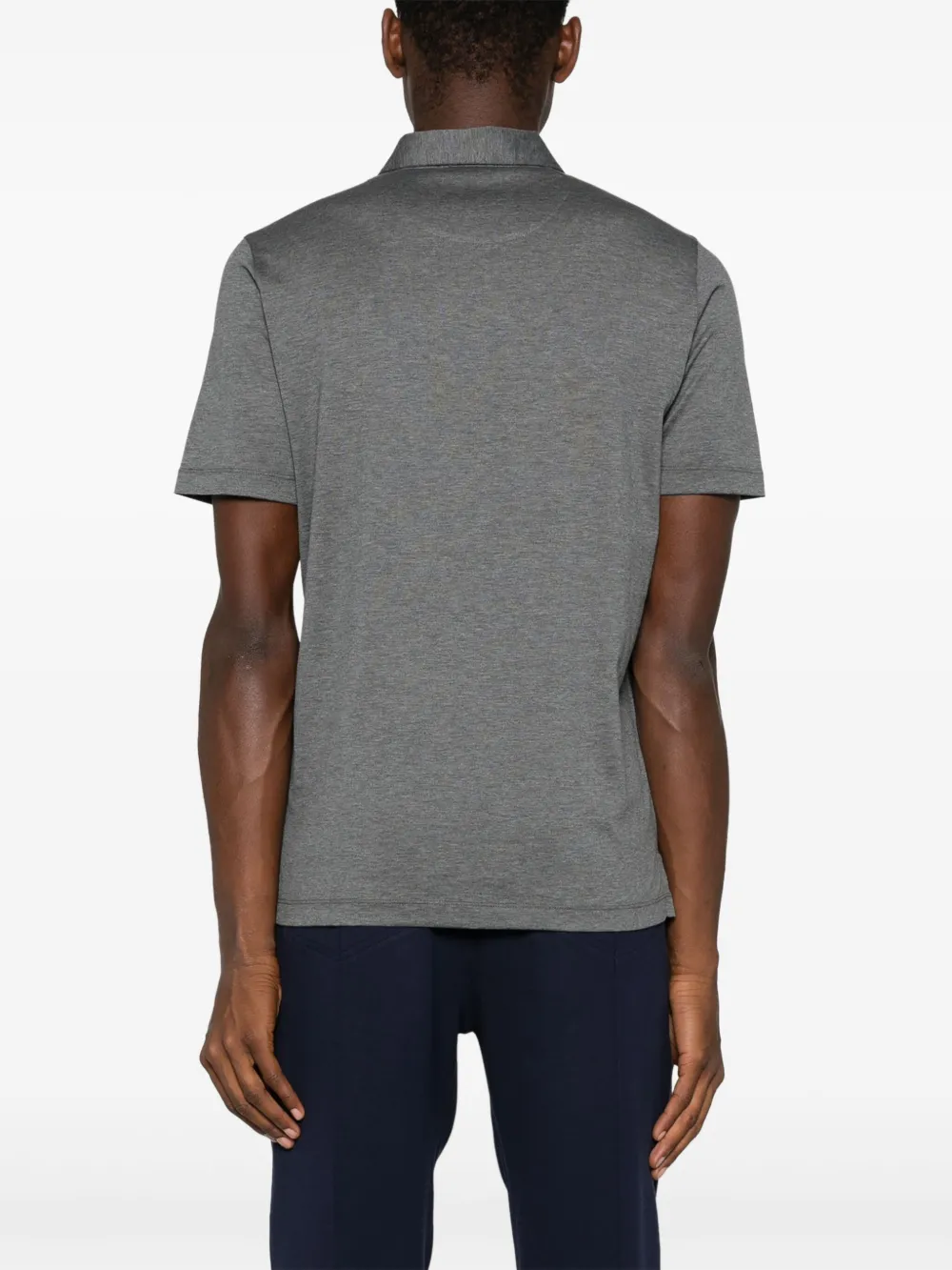 Canali Poloshirt met logopatch Grijs