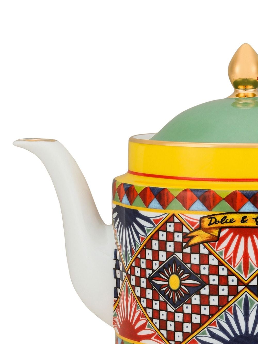 Dolce & Gabbana Carreto Siciliano-print teapot - Wit