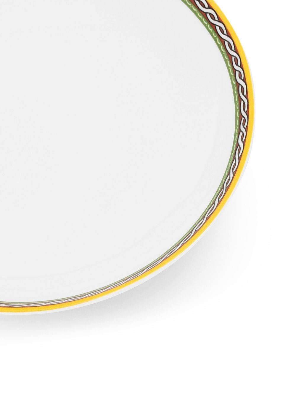 Shop Dolce & Gabbana Carretto Siciliano-trim Soup Plates (set Of Two) In White