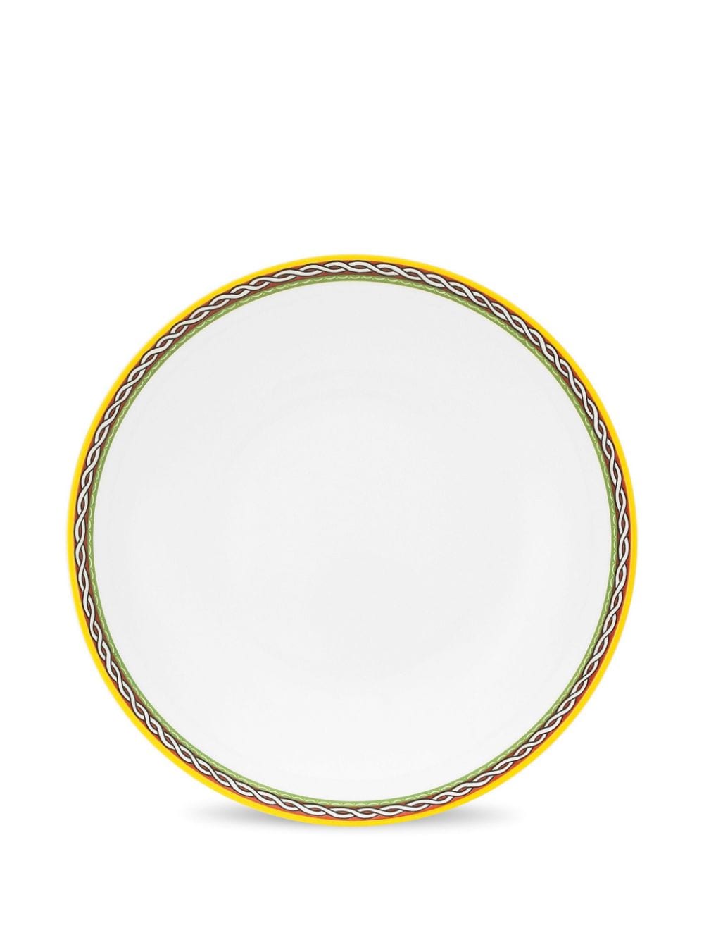 Shop Dolce & Gabbana Carretto Siciliano-trim Soup Plates (set Of Two) In White