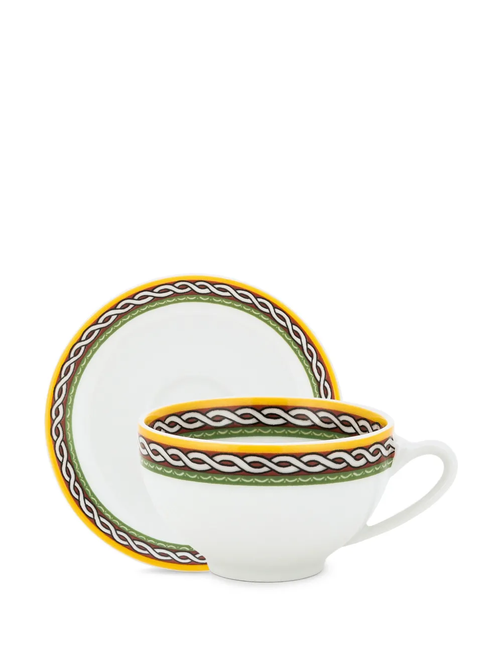 Dolce & Gabbana Carreto Sicilian-trim Expresso Cups (set Of Two) In White