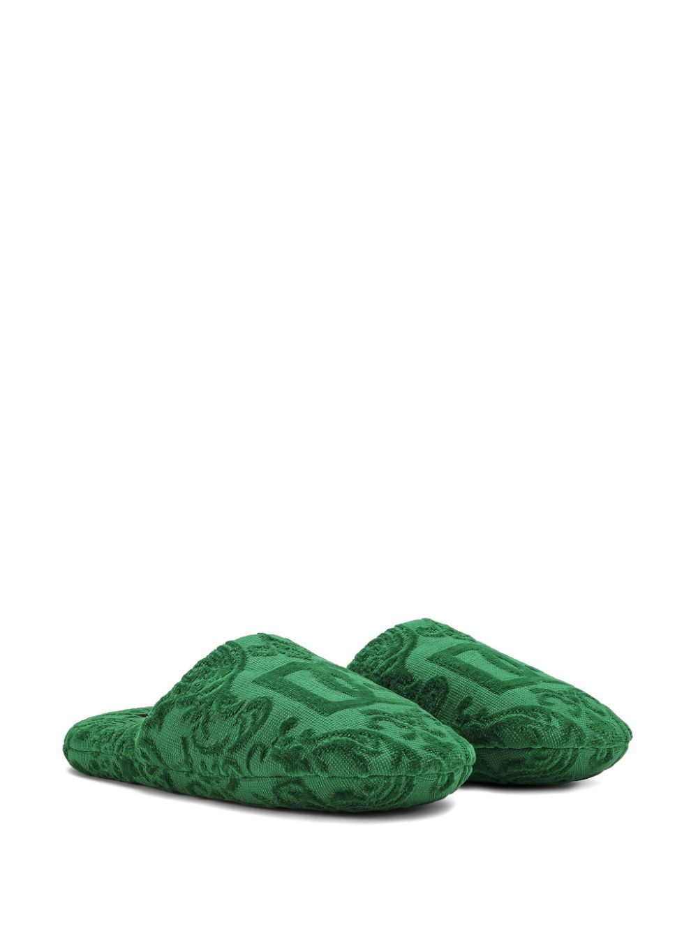 Dolce & Gabbana Katoenen slippers met DG-jacquard - Groen