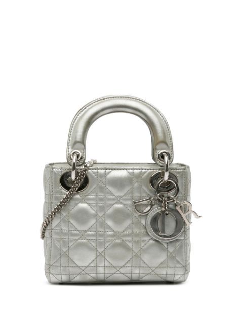 Christian Dior 2015 Mini Iridescent Lambskin Cannage Lady Dior satchel Women