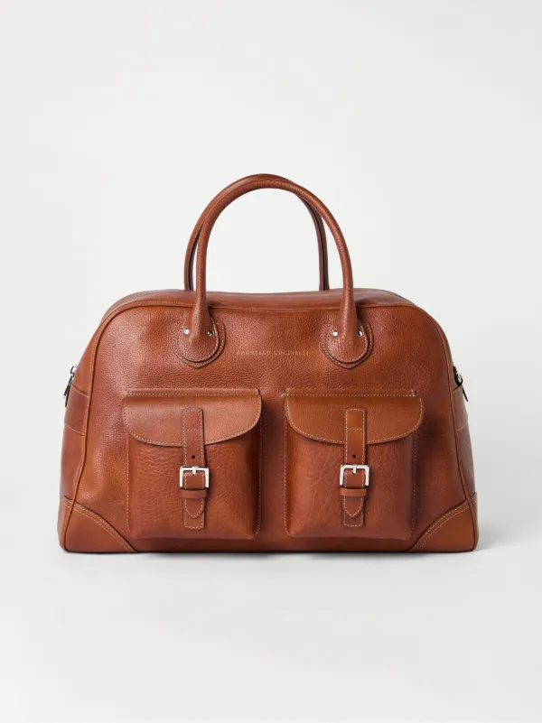 Brunello Cucinelli レザーボストンバッグ | ブラウン | FARFETCH JP