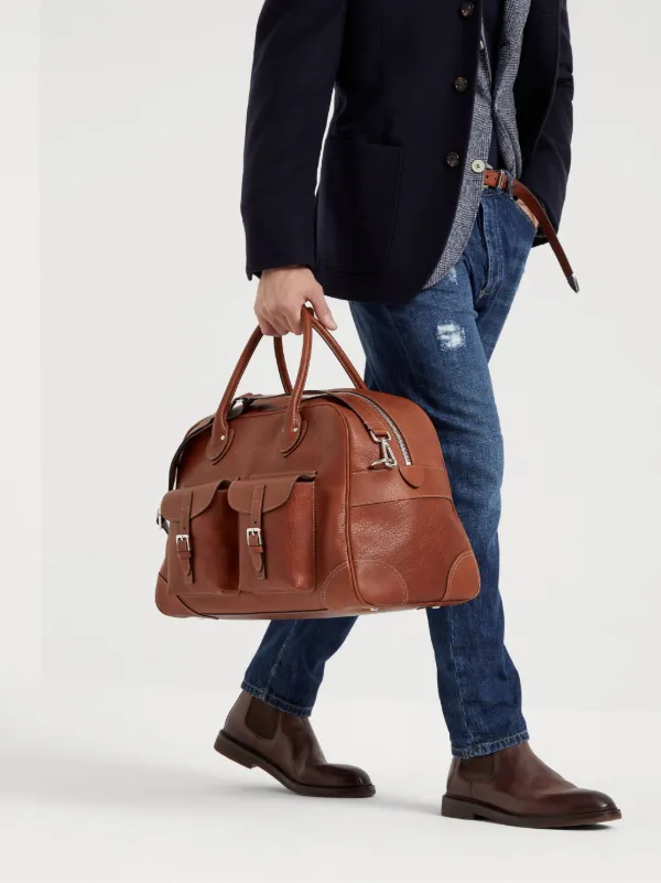 国内初の直営店 Brunello Cucinelli レザーボストンバッグ | ブラウン | FARFETCH JP バッグ