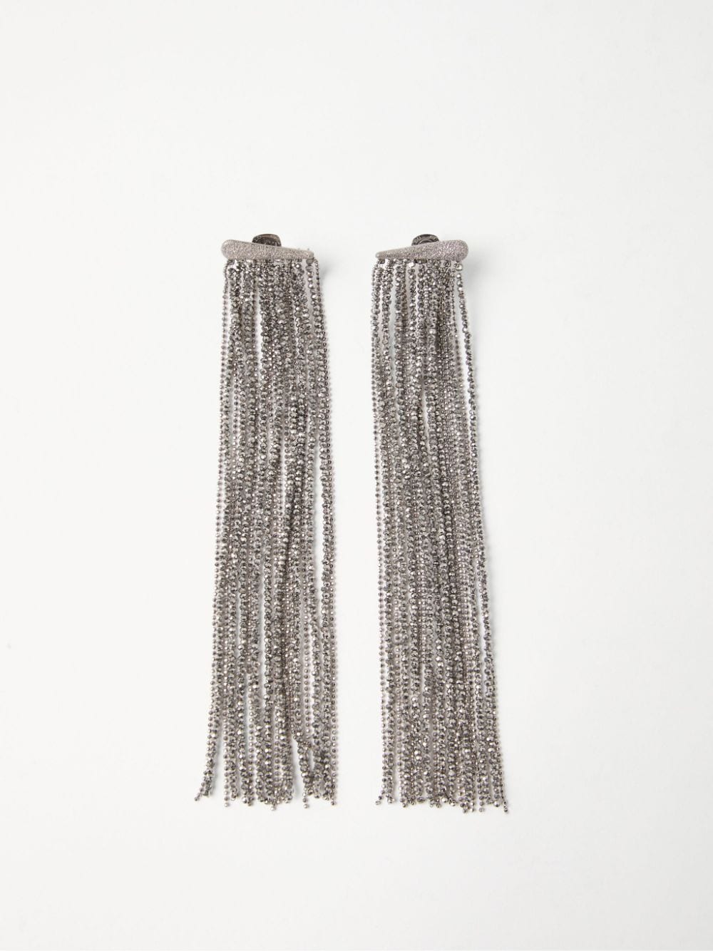 Shop Brunello Cucinelli Monili-chain Earrings In Silver