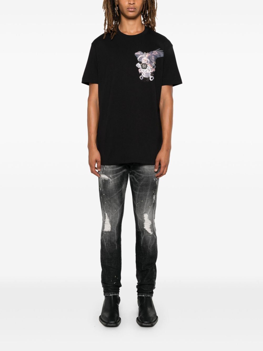 Philipp Plein T-shirt met grafische print - Zwart