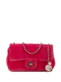 CHANEL Pre-Owned 2020 Mini Quilted Velvet Pearl Crush Single Flap crossbody bag - Pink