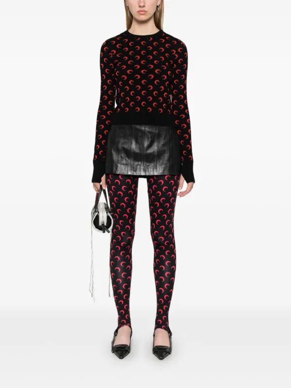Marine Serre Moon Jersey Leggings | Black | FARFETCH