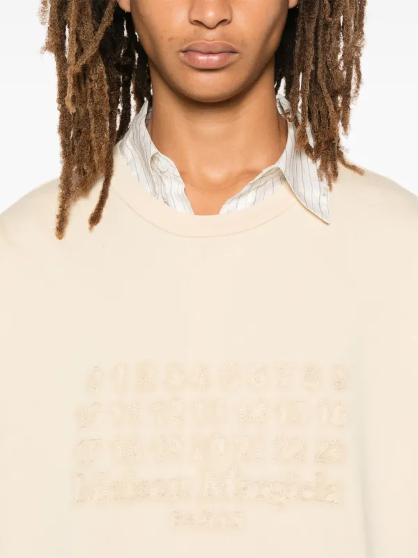Maison Margiela embroidered-logo T-shirt | Neutrals | FARFETCH PL