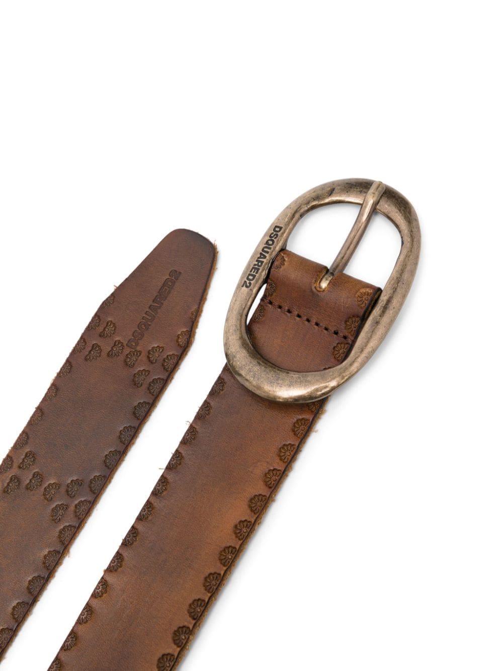 Shop Dsquared2 Vintage Buckle Belt In Brown