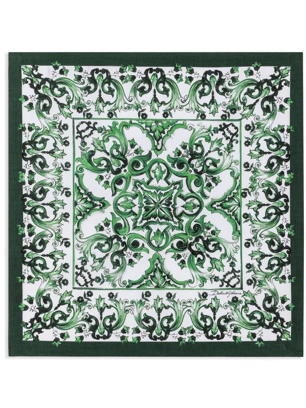 Dolce & Gabbana Maiolica-print Placemat And Napkin In Green