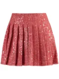 Self-Portrait sequin-embellished mini skirt - Red