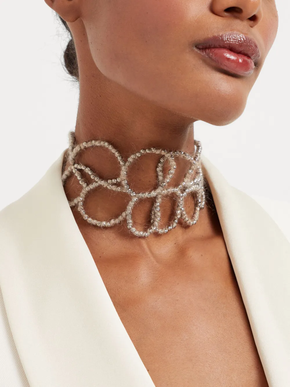 Brunello Cucinelli Ramage Choker In Silver