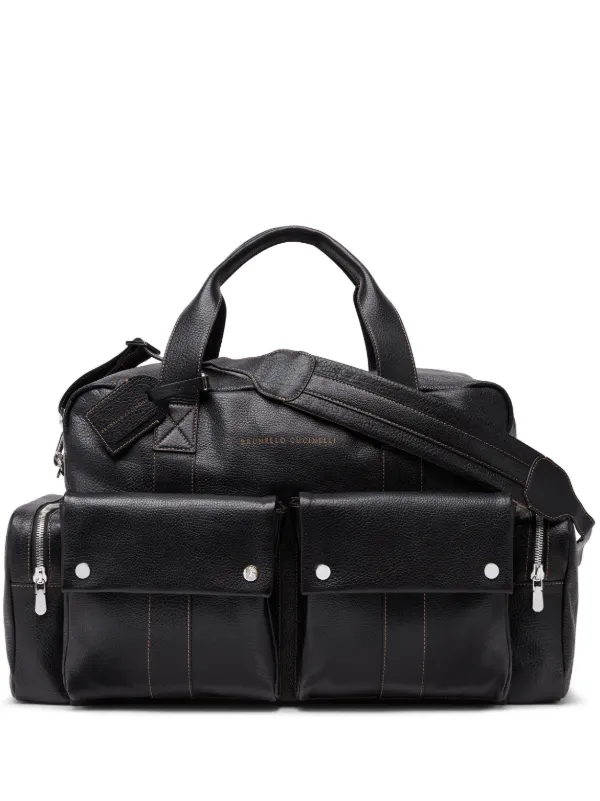 Brunello Cucinelli Grained Leather Leisure Bag | Black | FARFETCH