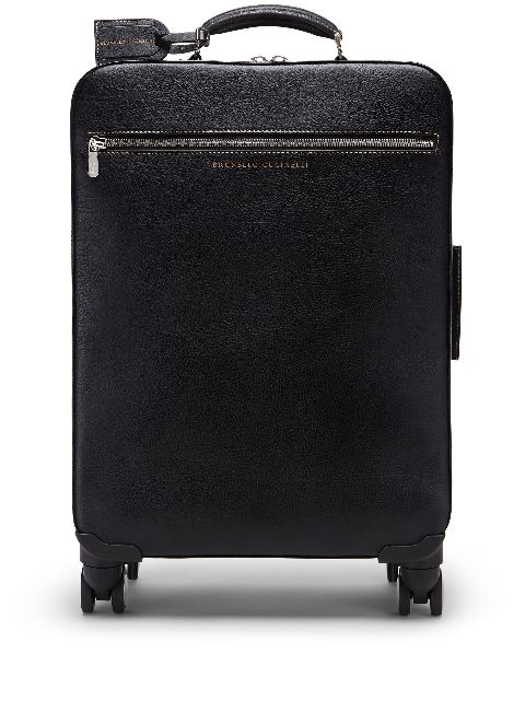 Brunello Cucinelli grained leather suitcase Men