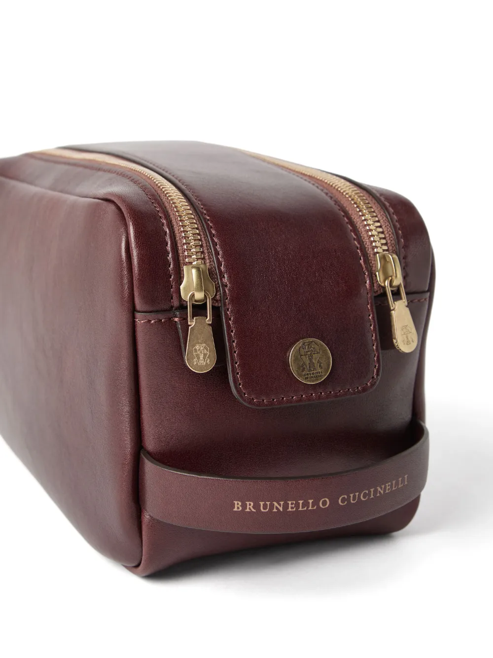 Brunello Cucinelli ダブルジップ トラベルポーチ | ブラウン