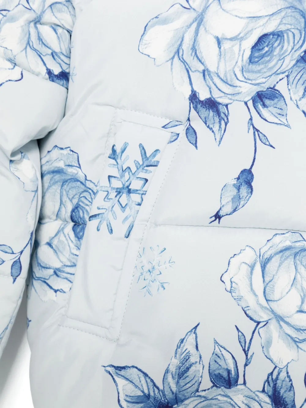 Monnalisa Donsjack met paardenprint Blauw