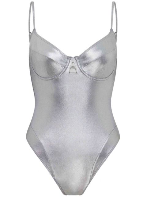 Let's Swim  metallic-finish swimsuit 