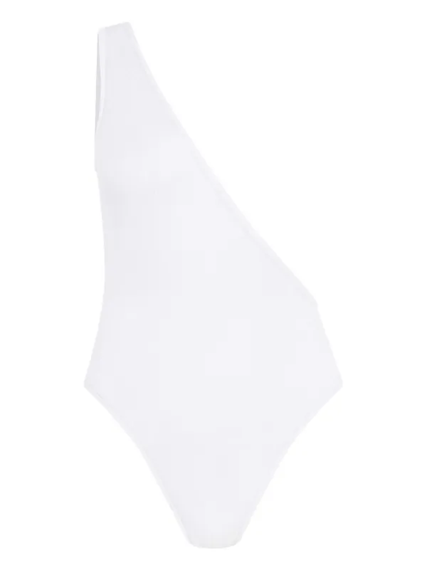 Let's Swim one-shoulder Swimsuit White FARFETCH EG