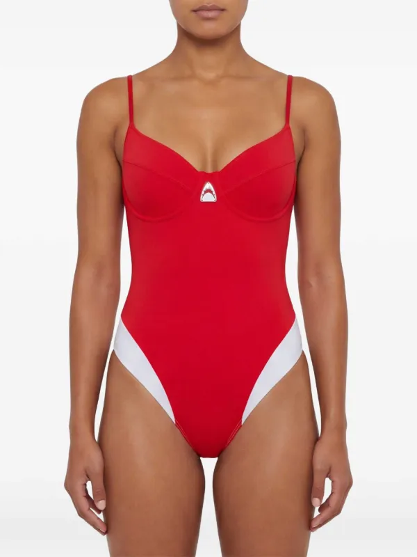 Let's Swim ロゴ ワンピース水着 | レッド | FARFETCH JP