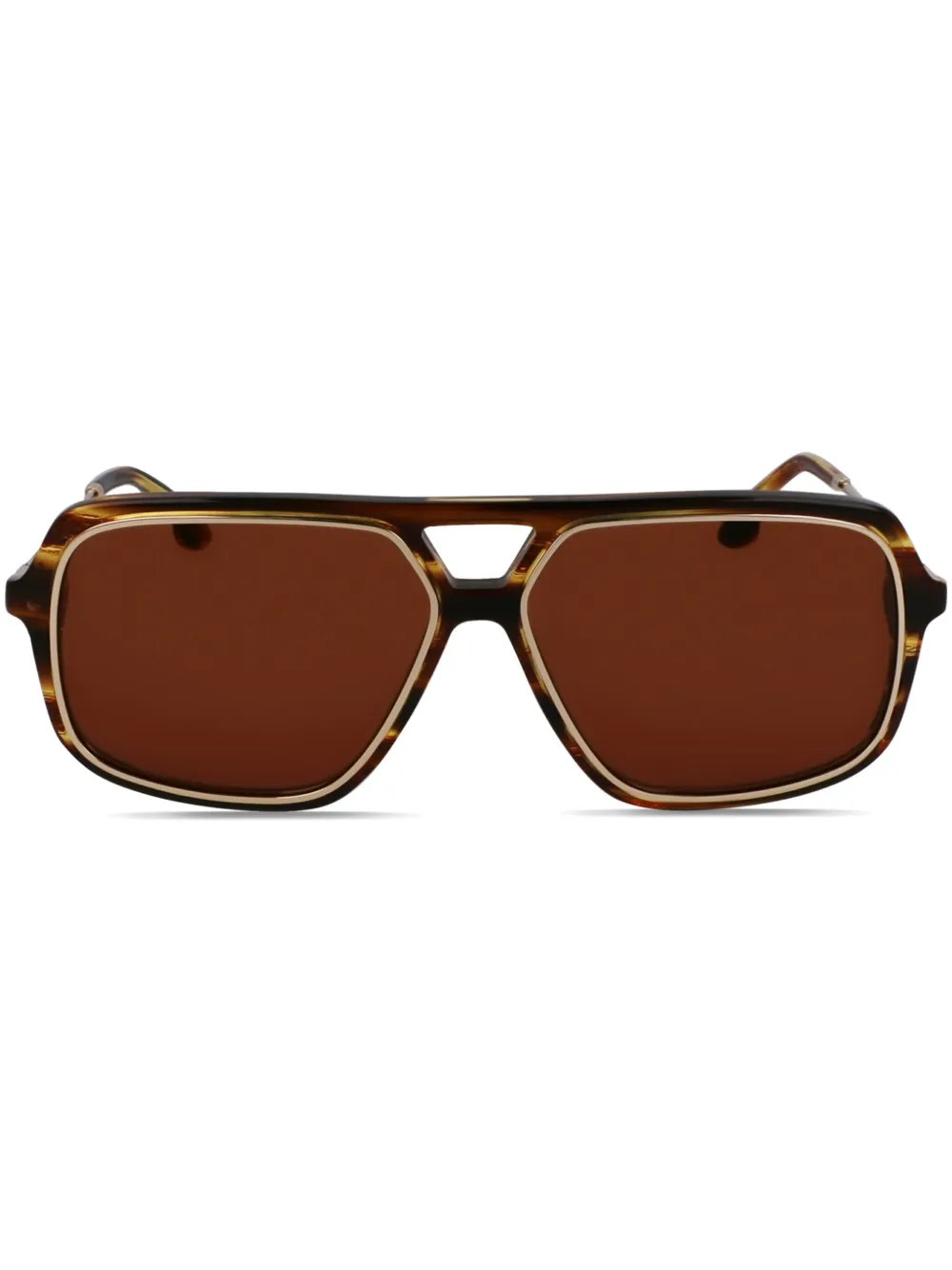 Victoria Beckham Eyewear Occhiali da sole con montatura stile pilota - Marrone