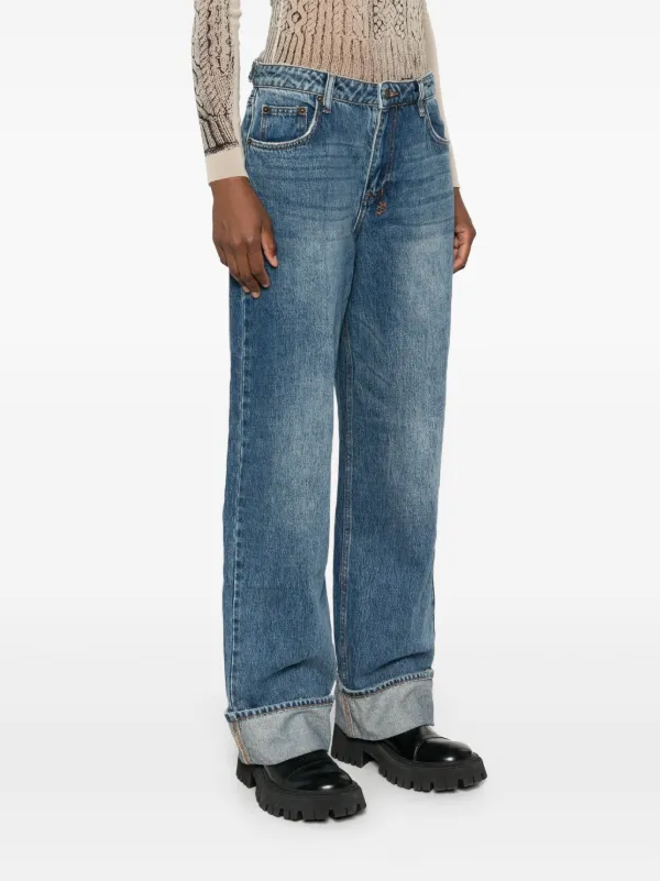 Ksubi Low Rider Cuffed Aged Jeans | Blue | FARFETCH