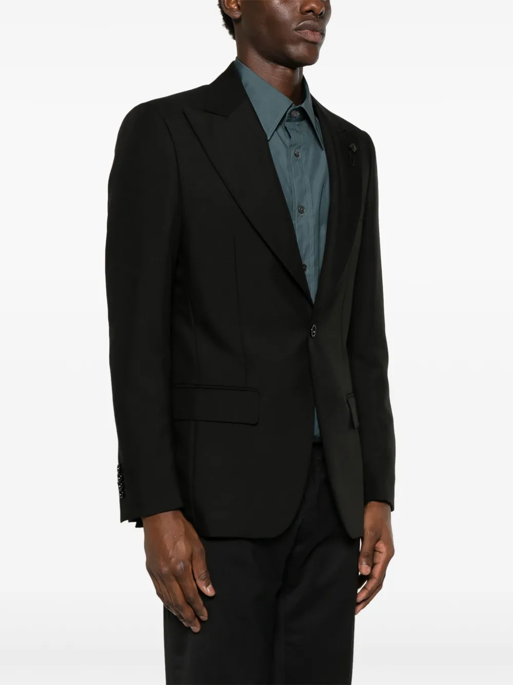 Lardini Blazer met enkele rij knopen Zwart