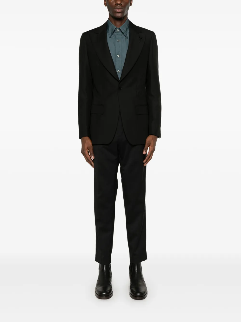 Lardini Blazer met enkele rij knopen - Zwart