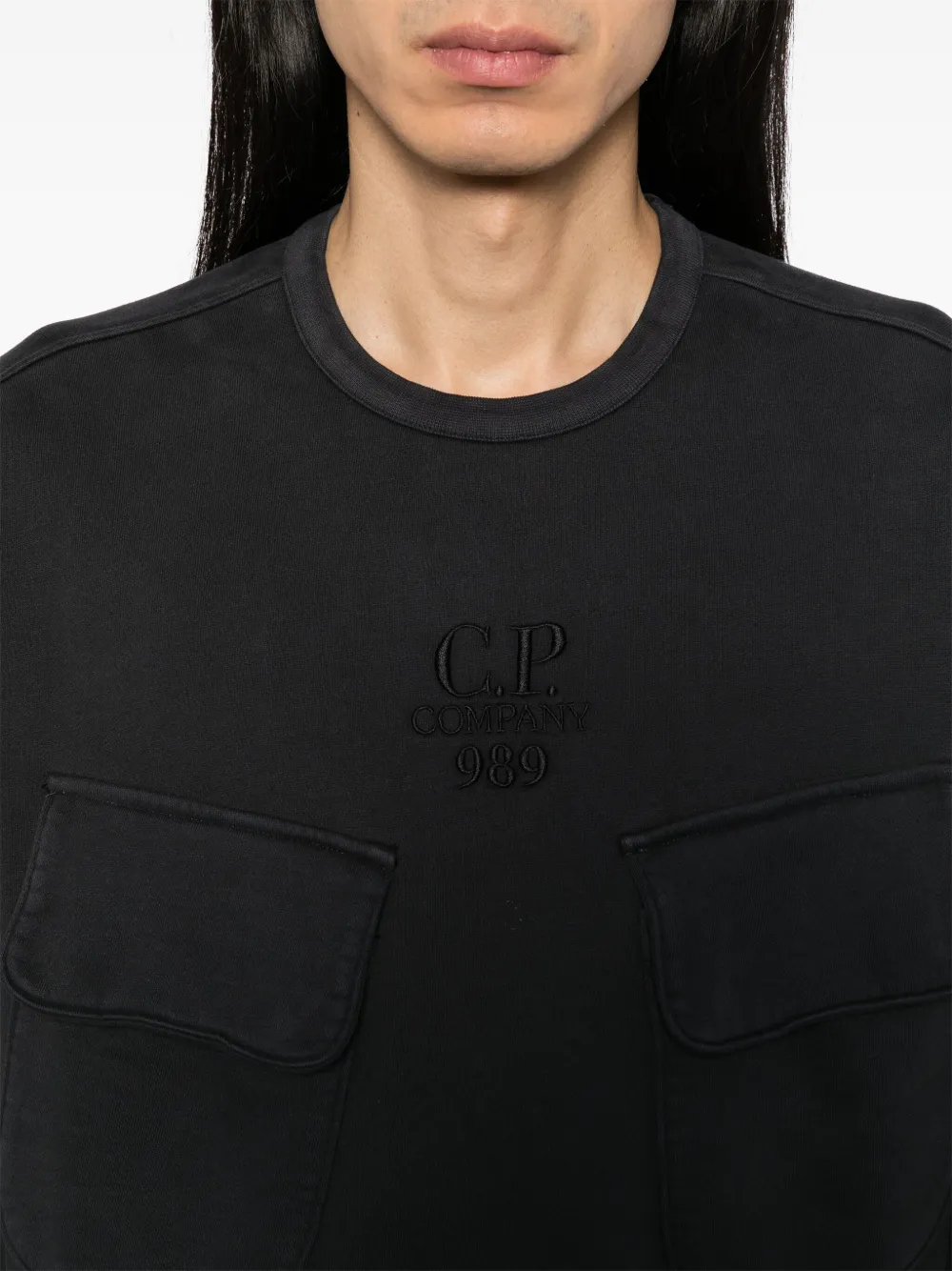 C.P. Company Sweater met geborduurd logo Blauw