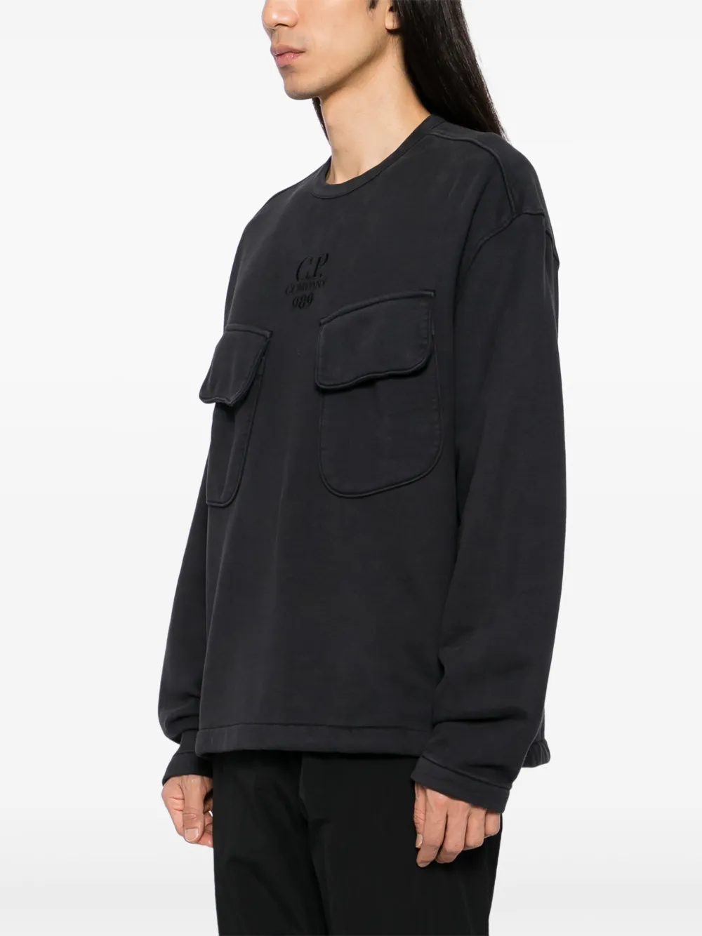 C.P. Company Sweater met geborduurd logo Blauw