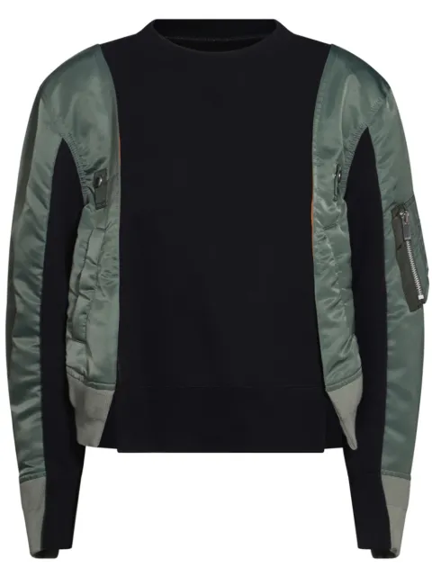 sacai panelled sweatshirt