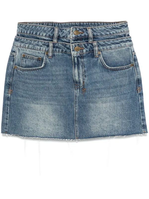 ミニスカート Burberry SS24 Dark blue denim mini skirt (8080921 A1503) Burberry Check Denim Miniskirt | Saks Fifth Avenue