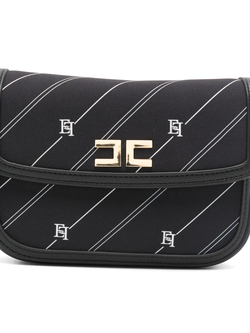 Elisabetta Franchi La Mia Bambina Schoudertas met logo-jacquard Zwart