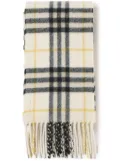 Burberry checked cashmere scarf - White