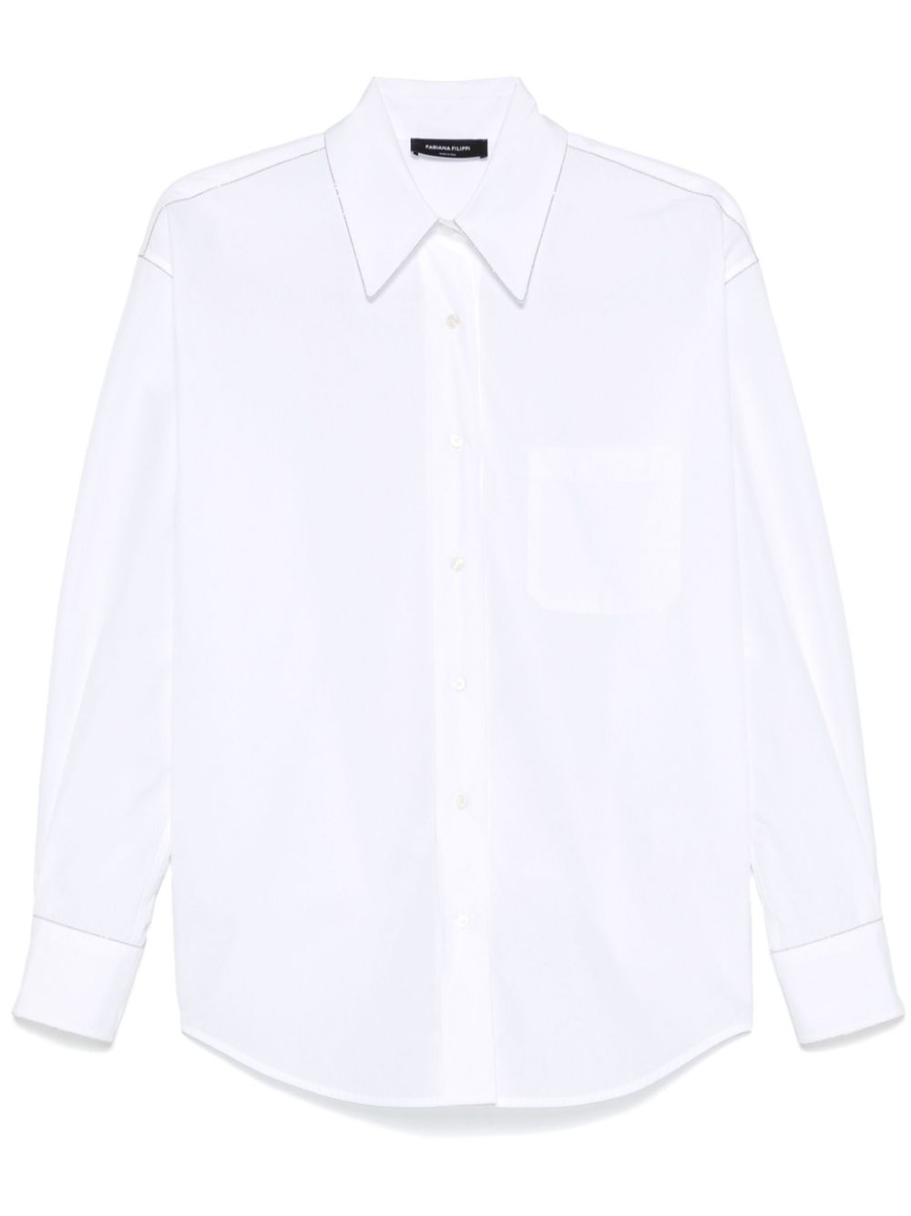 Fabiana Filippi bead-trim shirt - White