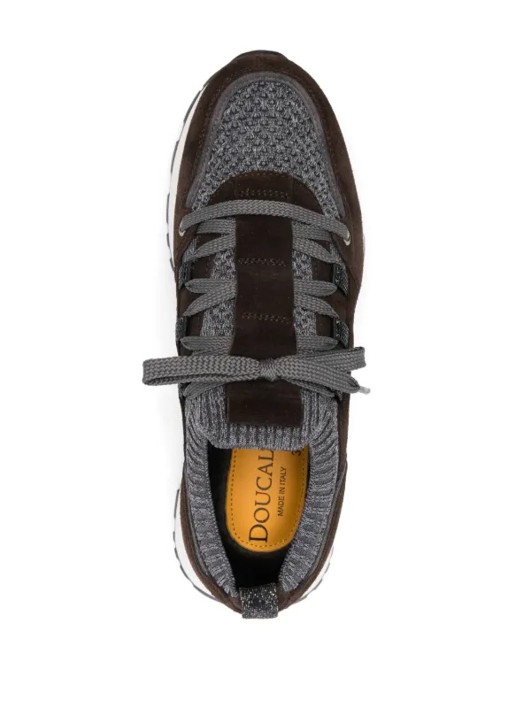 スニーカー Doucal's Leather-Trim Sneakers Doucal's Leather Sneakers | Black | FARFETCH