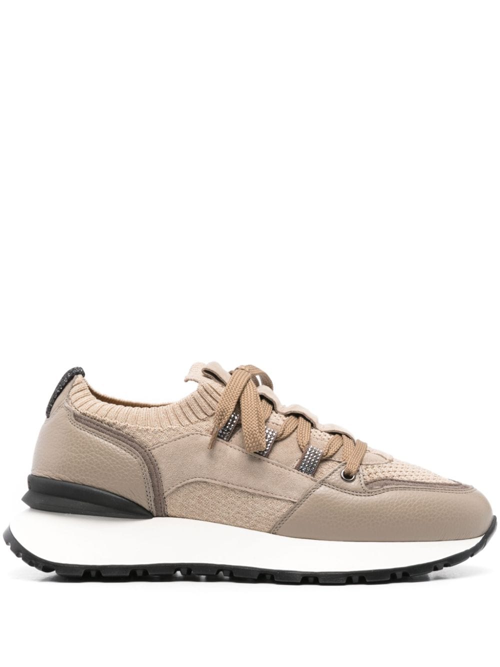 Doucal's Sneakers met leren afwerking Beige