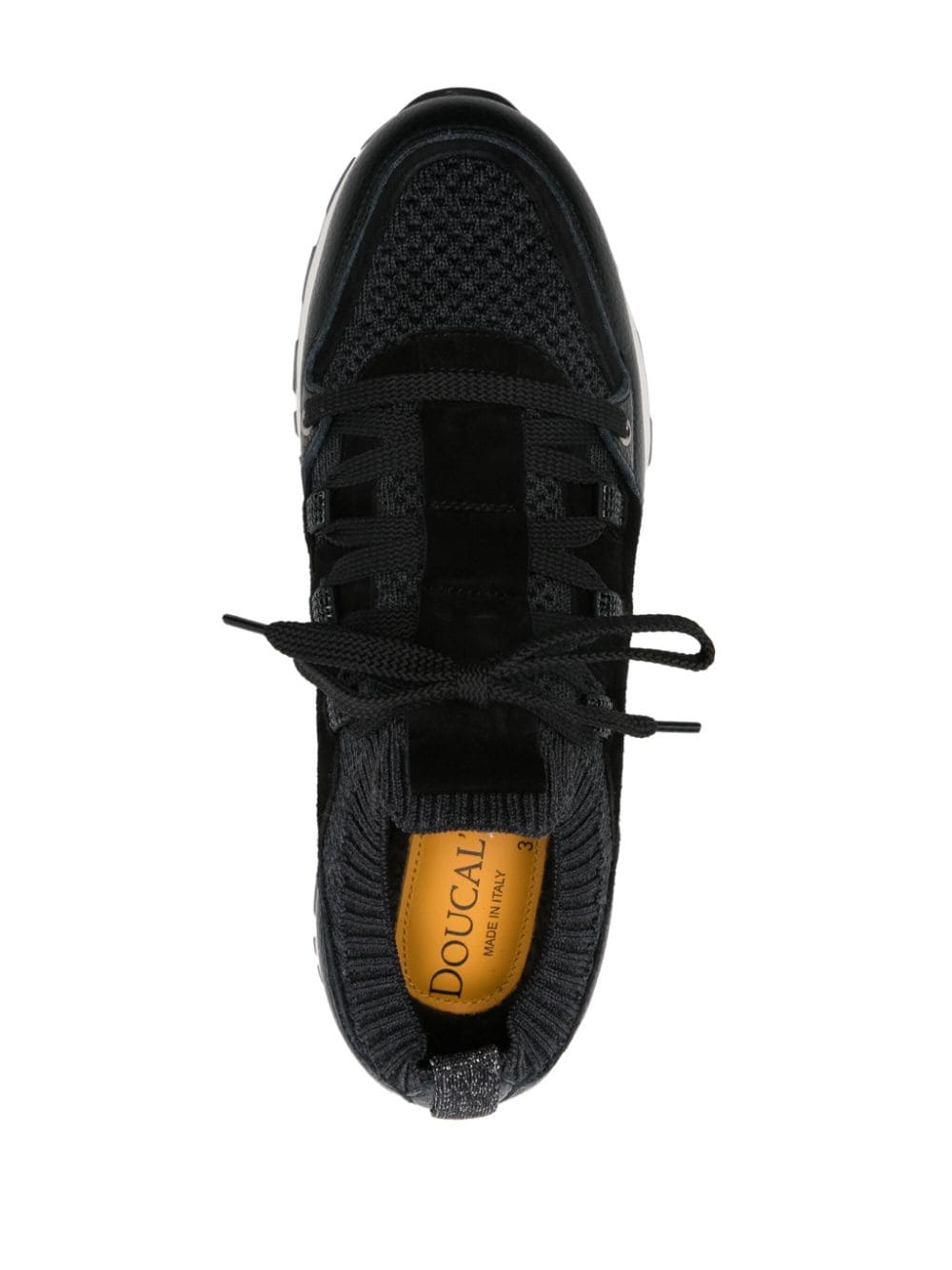 Shop Doucal's Panelled Sneakers In Black