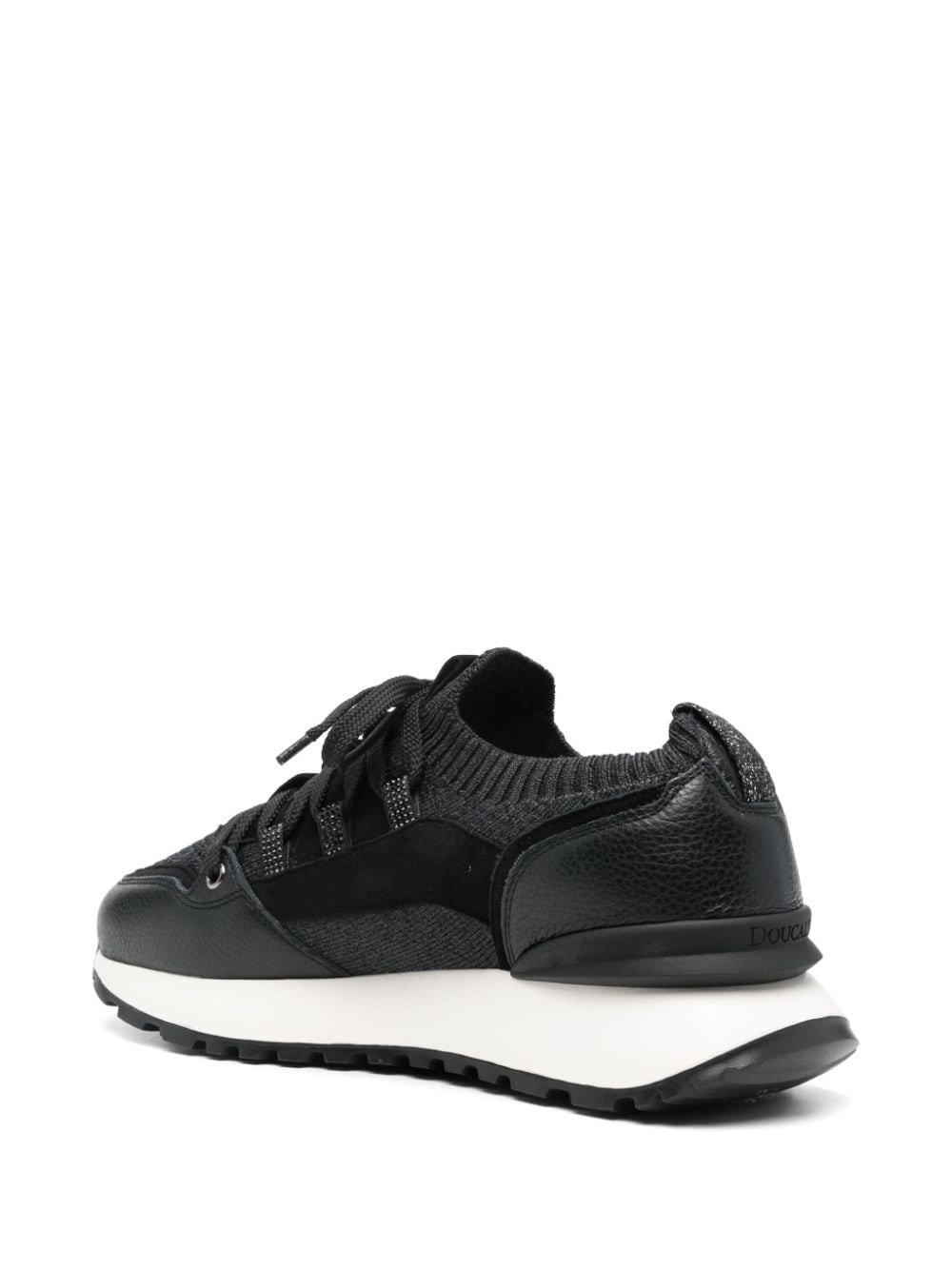 Shop Doucal's Panelled Sneakers In Black