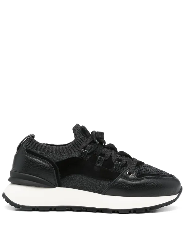 Doucal's Panelled Sneakers in Black