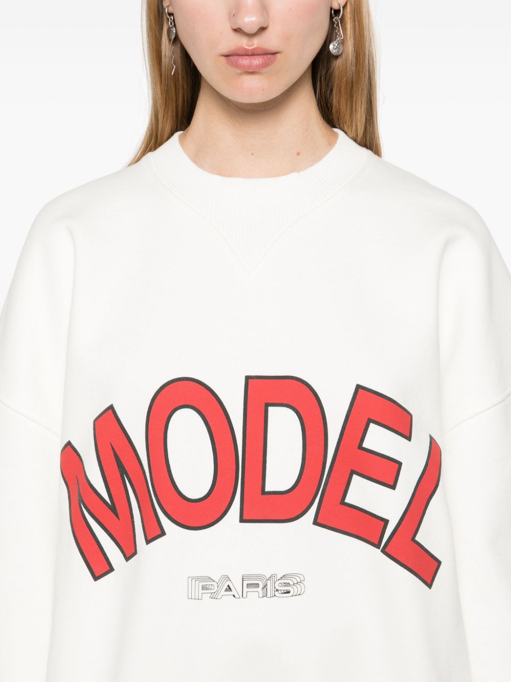 Shop Philippe Model Paris Text-print Sweatshirt In White