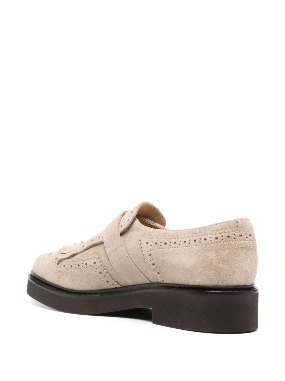 Doucal's monk-strap suede brogues Neutrals