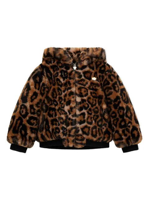 guess kids chamarra con estampado de leopardo