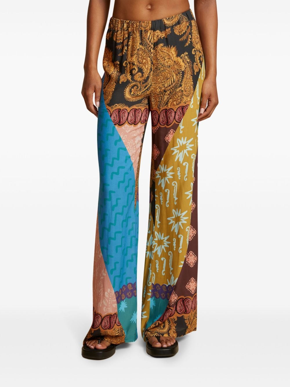 Shop Donde Esteban Estrellitas Palazzo Trousers In 褐色