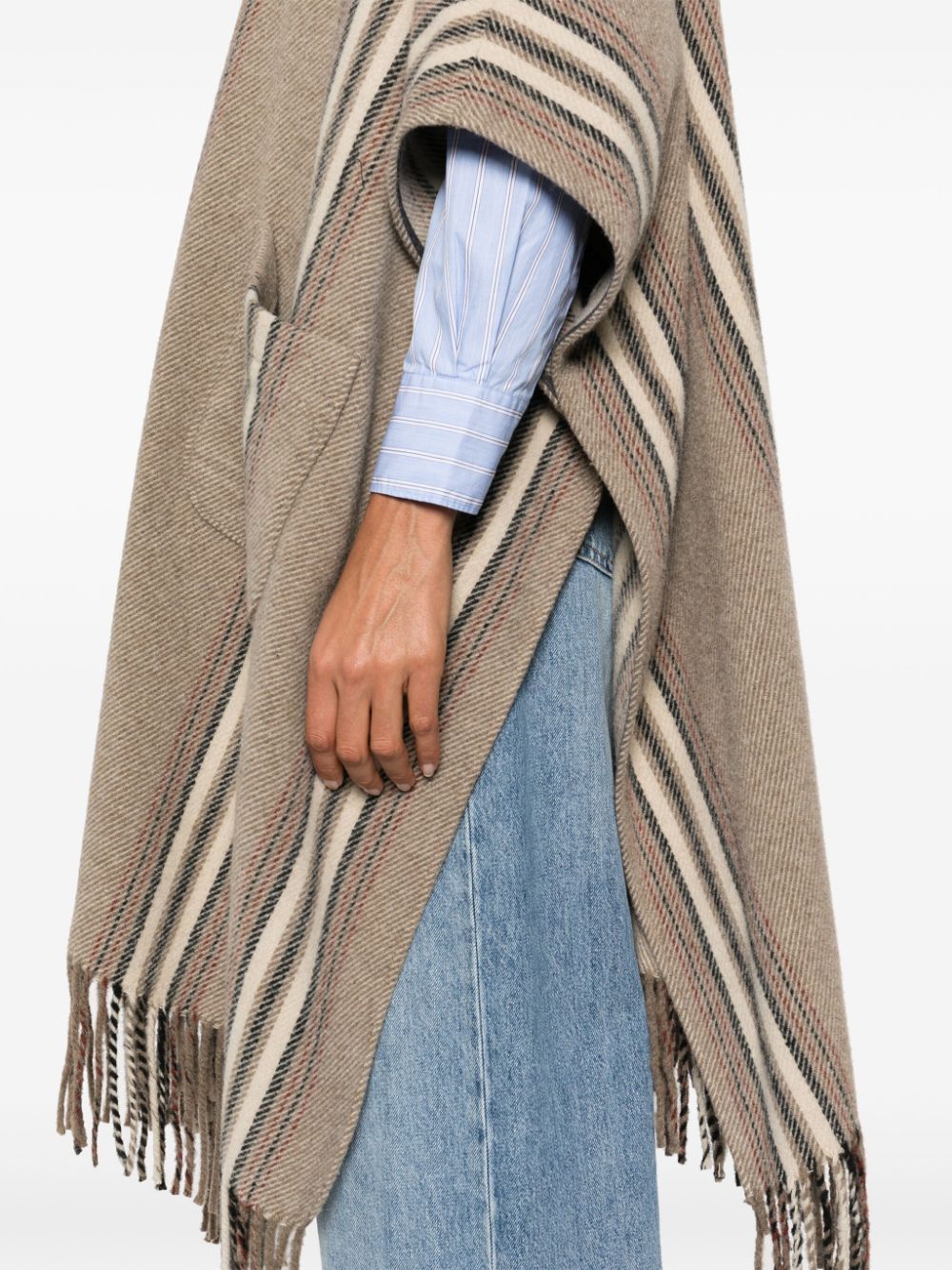 Shop Diega Poncio Cape In Neutrals