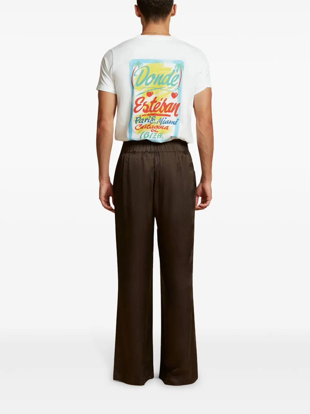 Shop Donde Esteban Salpicon Wide-leg Trousers In Brown